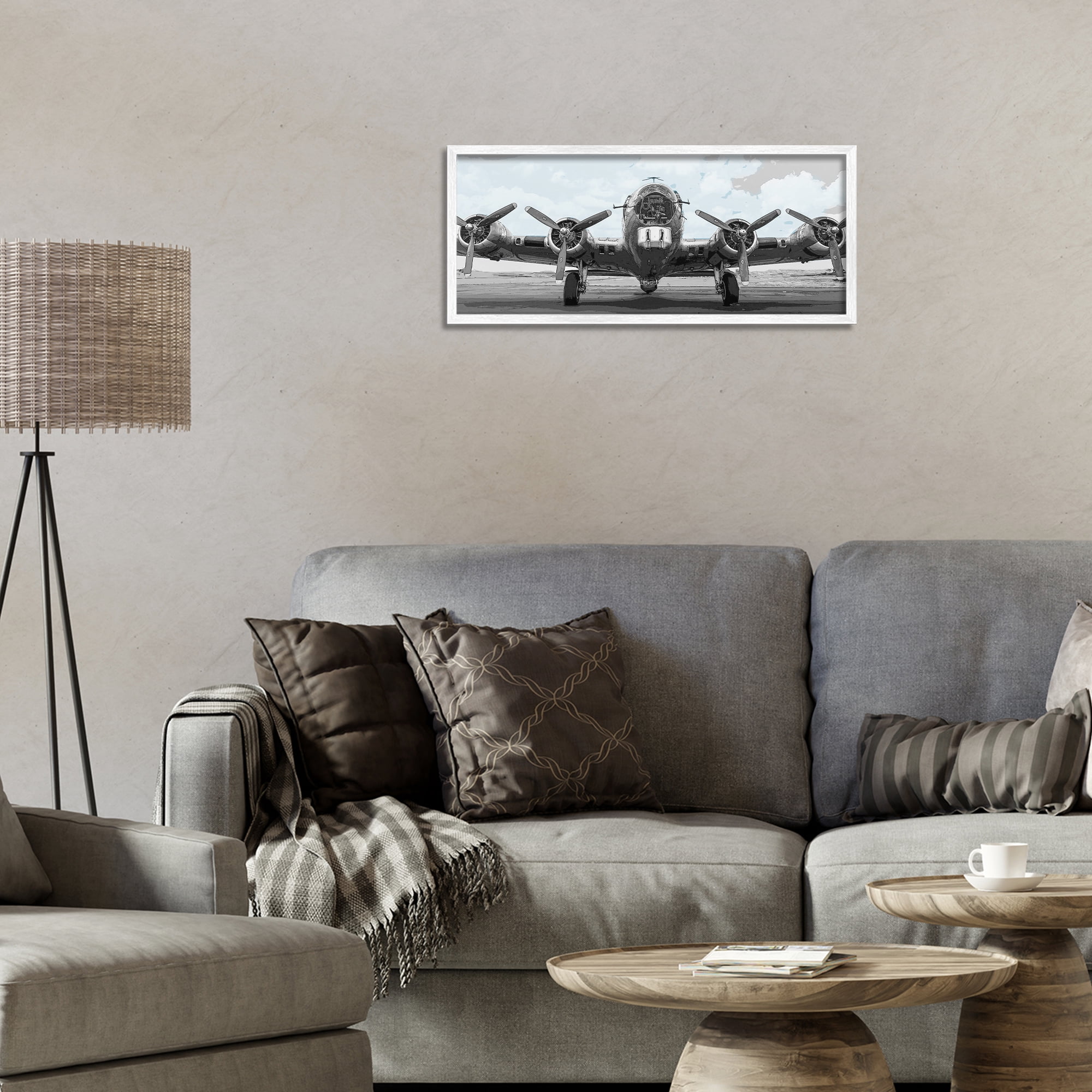 Stupell Industries Historic Aviation Aircraft White Framed Giclee Art, design by Kim Allen
