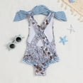thumbnail image 6 of REDARER Summer Girls Swimwear Floral Prints Backless 1 Piece Beach Swimsuit Bikini,Girls Swimsuit,4-5 Years, 6 of 6