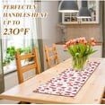 thumbnail image 2 of Long Trivet Heat Resistant Table Runner Red Christmas Elements Non Slip Table Protector Waterproof Easy to Clean Snowman Gingerbread Hot Pads Pot Holders Durability Versatility, 2 of 7