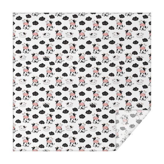 White Cow Cloud Pattern Square Tablecloth,Waterproof Square Table Cover,Wipeable Spillproof Washable Table Cover for Home Kitchen Party Decor 42"X42"(107x107cm)