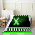 thumbnail image 2 of Erosebridal Teens Sports Sherpa Blanket, Lightsaber Fuzzy Blanket Throw, Racing Checkered Decor, 2 of 7