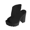 thumbnail image 1 of Botas de tacón alto de tacón grueso con punta abierta y boca de pescado de punto transpirable de color sexy para mujer Wmkox8yii  hfjk2025, 1 of 2