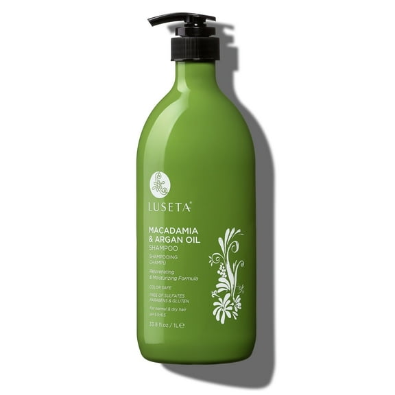 Luseta Macadamia & Argan Oil Rejuvenating & Moisturizing Shampoo for Normal & Dry Hair - Sulfate Free Paraben Free Color Safe