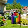 thumbnail image 5 of Progress Pride Rainbow Sunflower Decorative Garden Flag, LGBTQ Gay Lesbian Bisexual Pansexual Yard Outside Pride Month Decorations, Hate Has No Home Here Outdoor Small Home Decor 12 x 18, 5 of 6