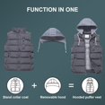 thumbnail image 3 of Chrisuno Mens Quilted Puffer Vests Outerwear Med-Weight Insulated Durable Sleeveless Jackets Grey L, 3 of 5