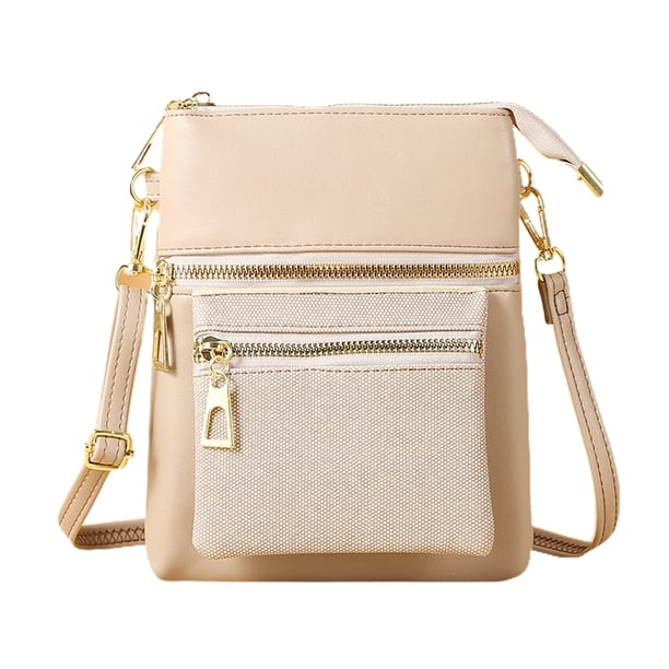 Bolso de PU para teléfono móvil de mujer, bolso de hombro suave en diagonal, bolso de mano con cremallera de tendencia
