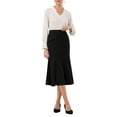 thumbnail image 2 of INSPIRE CHIC Women's Midi Mermaid Skirt Work High Elastic Waisted Fishtails Skirts S Black, 2 of 5