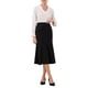 thumbnail image 2 of INSPIRAR CHIC Falda Midi de Sirena para Mujeres Trabajo con Cintura Alta Elástica Faldas de Cola de Pez L Negro, 2 of 5