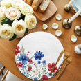 thumbnail image 2 of Blue Red Spring Floral Round 15 Inch Placemats Set of 6, Pastoral Flowers Watercolor HeatResistant Non Slip Place Mats for Dining Table, Wipeable Braided Kitchen Table Mats for Housewarming, 2 of 9