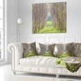 thumbnail image 3 of Designart Pathway Through Fall Green Trees - Landscape Photography Throw Pillow - 16x16, 3 of 5