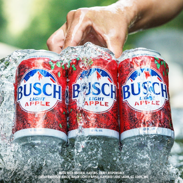 Busch Light Apple American Lager Beer 30 Pack, 12 fl oz Cans , 4.1