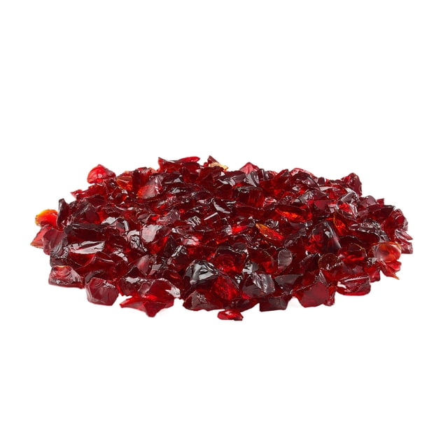 KFFKFF Verre à Feu, Roches de Foyer Sans Fumée et Résistantes aux Hautes Températures de 10 Lb / 4,5 kg, Roches de Foyer Réfléchissantes de 3/4 Po / 19,05 mm