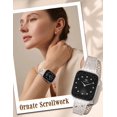 thumbnail image 3 of Wearlizer Stainless Steel Scrollwork Band Compatible with Apple Watch, Dressy Chain Bracelet for Women, 38/40/41/42/44/45/46/49mm, Series 11/10/9/8/7/6/5/4, SE, Ultra 7, 3 of 7