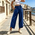 thumbnail image 6 of Njagoc3 Cargo Pants Women | Drawstring Waist Relaxed Trousers with Front Patch Pockets | Loose Fit for Fall Casual Daily Wear & Outdoor Activities，Blue，S, 6 of 6
