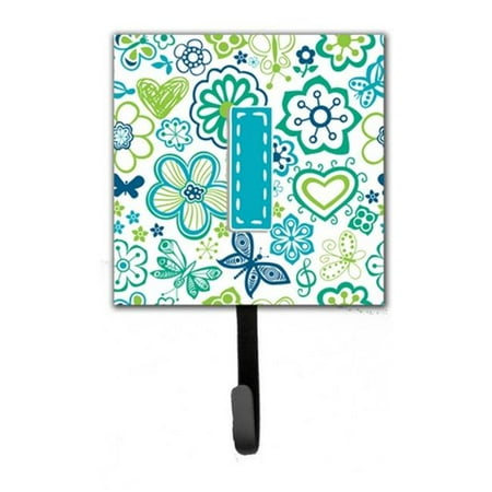 

Carolines Treasures CJ2006-ISH4 Letter I Flowers And Butterflies Teal Blue Leash & Key Holder