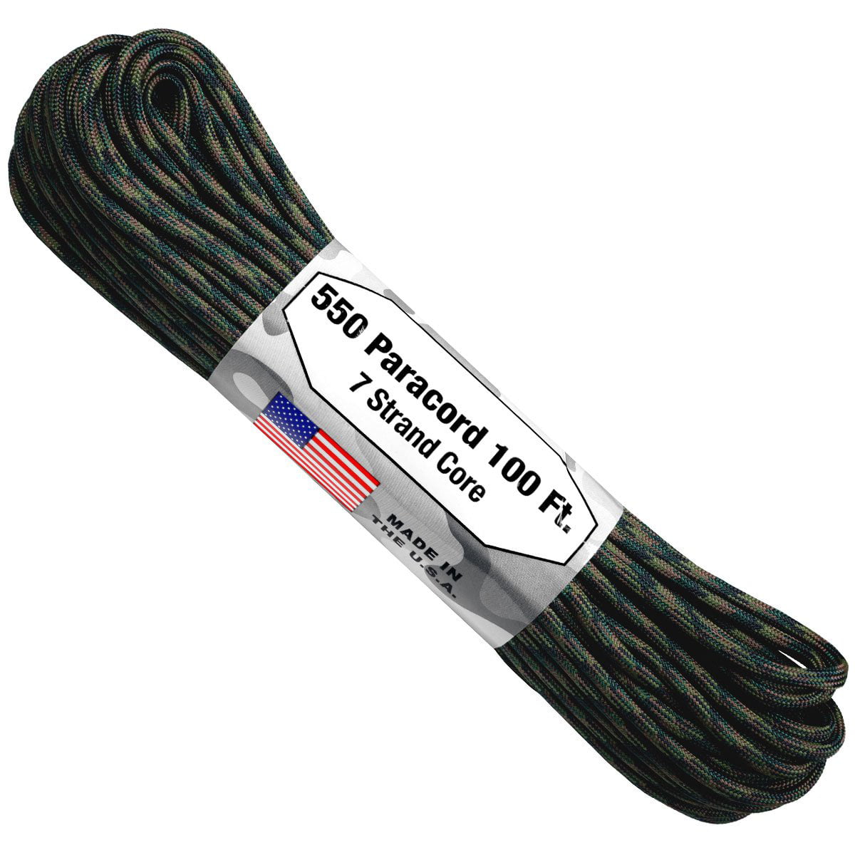 Wholesale 550 lb Paracord 100 ft strand MADE IN USA Camo MilSpec Foliage 