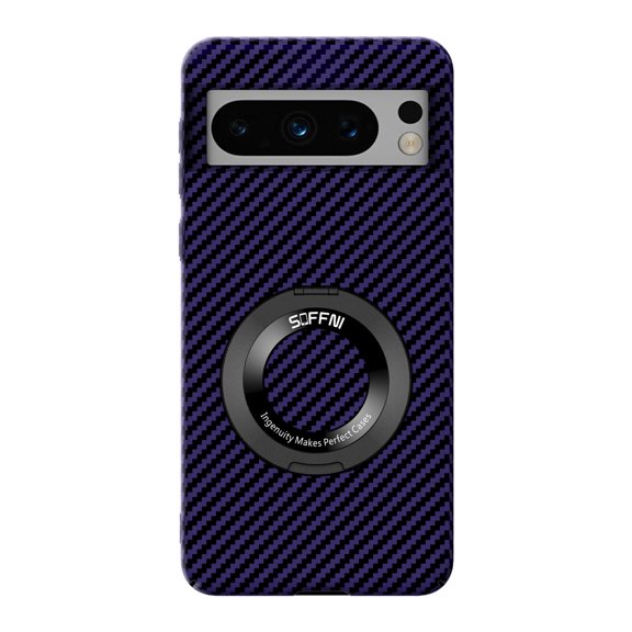 Magnetic Ring Case for Google Pixel 8 Pro, Compatible with MagSafe,Ring Holder Kickstand, [Military-Grade Drop Protection] Shockproof Rugged Ultra Slim Protective Back Case for Pixel 8 Pro,Darkpurple