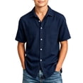 thumbnail image 2 of Mifsaly Boys Button Down Shirts Kids Short Sleeve Collared Blouses Lightweight Relaxed Fit Summer Beach Camp Tops, 2 of 6