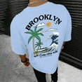 thumbnail image 2 of Bibifish Mens T-Shirts Oversize Back Graphic Letter Print Tees Streetwear Casual Short Sleeve Tshirts, 2 of 6