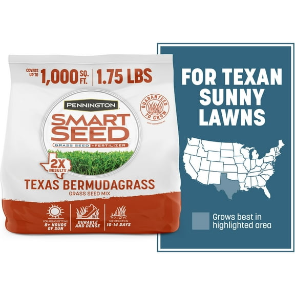 Pennington Smart Seed Texas Bermudagrass Grass Seed Mix, for Full Sun, 1.75 lb. New Bag