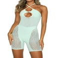 thumbnail image 1 of Combinaison Courte Sexy Ajourée pour Femmes, Col Halter, Dos Nu, Bodycon, Combinaison Y2K, 1 of 7