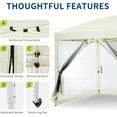 thumbnail image 5 of Telyswee 8'x8' 10'x10' Instant Pop-Up Canopy Tent with Removable Mosquito Netting & 2 Zipper Doors, Portable Outdoor Shelter for Camping, Backyard, Picnic - Includes Wheeled Carry Bag, 5 of 8