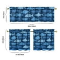thumbnail image 6 of Kitchen Curtains 24 Inch Short - 3 Panel Set, Shark Whale Dolphin Ocean Theme, Rod Pocket Window Curtain, 100% Polyester for Nautical Farmhouse Kitchen, Easy Wash, 6 of 6