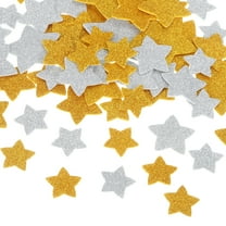 Uxcell 200Pcs Glitter Foam Stickers 4 Size Self-Adhesive Star Shape Sticker Gold and Silver