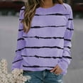 thumbnail image 2 of LYXSSBYX Sweatshirts for Women Loose Fit Fashion Women Comfortable Casual Stripe Printed Long Sleeve Round-Neck Blouses Tops T-Shirt, 2 of 6