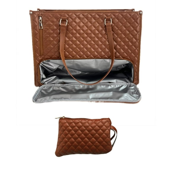 Bolso de hombro térmico para mujer, a prueba de fugas, para ordenador, para viajes informales Marrón oscuro