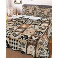 thumbnail image 3 of Quilts Twin Size Bedding Set, Farmhouse Checkered Lightweight Quilted Comforter, Rustic Retro Farm Life Assembling Soft Reversible Bedspread Coverlet with Pillow Covers for All Season, 68" x 86", 3 of 7