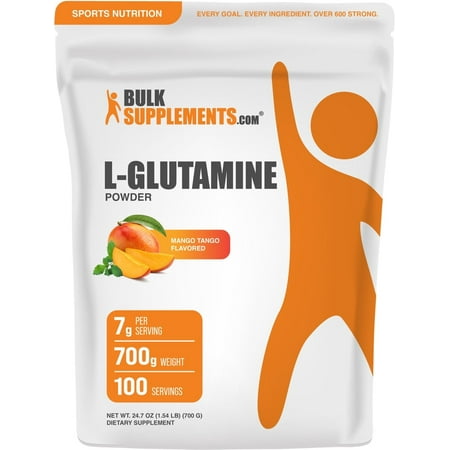 BulkSupplements L-Glutamine Powder - Glutamine Supplement, L Glutamine Powder - Mango Tango, 7g per Serving, 700g (1.5 lbs) (Pack of 1)