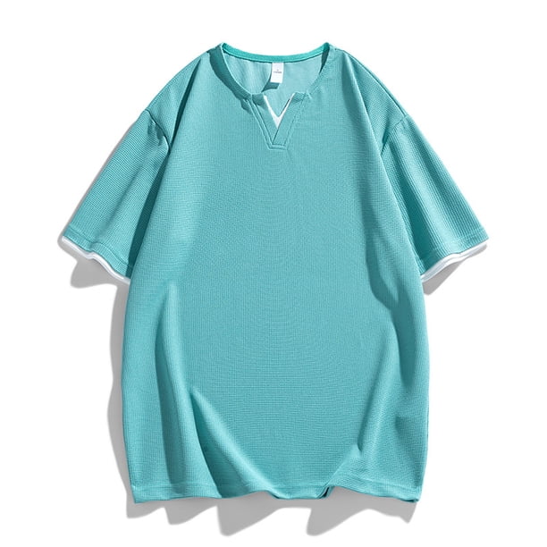 pstuiky camisetas de hombre, Camisa informal de manga corta con solapa y botones sólidos para hombre camisetas de hombre xxxl