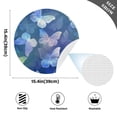 thumbnail image 2 of Ryvnso Butterfly Shiny Blue Round Plate Mats Dining Table Placemat Set of 4 for Holiday Decoration, 2 of 7