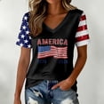 thumbnail image 2 of Women's 4th July 2026 Shirt Lightweight 250th Anniversary US Flag Top V Neck Short Sleeve Everyday T Shirts, 2 of 4