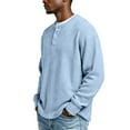 thumbnail image 4 of Henley Shirts For Men Long Sleeve Waffle Knit Tops Button Henley Neck T-Shirts, 4 of 4