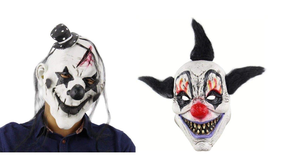 SCARY CLOWN LATEX MASK Deluxe Adult Horror Overhead Party Halloween CHOOSE 