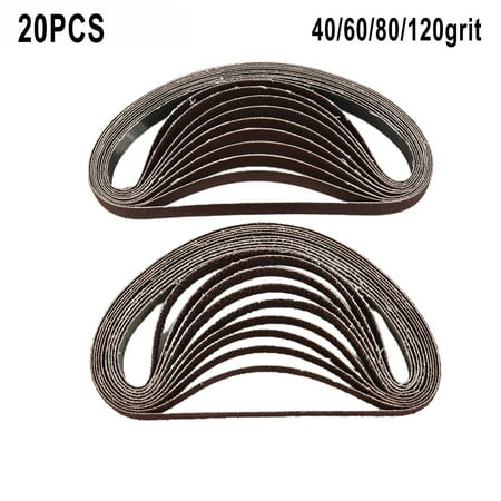 

BAMILL 20pcs/Set Assorted Sanding Air Belt Finger Sander Belts 40/60/80/120 Grit