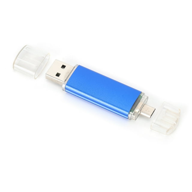 Unidad flash USB 2.0 de metal de doble cabezal azul brillante OTG CW10050 (4 GB)