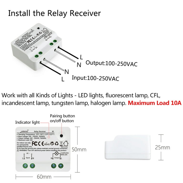 Kinetic Light Switch Receiver  Kinetic Self-Powered Wireless Switches