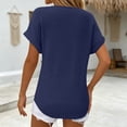 thumbnail image 4 of Luvior Women’s Summer Waffle Knit Short Sleeve Pocket T-Shirt – Textured Crew Neck Solid Breathable Top, Casual Everyday Basic Tee with Front Pocket, 4 of 6