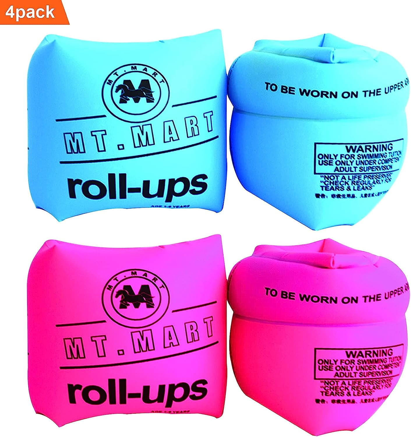 Inflatable Swim Rollup Arm Bands, Kids Arm Floaties,Float Sleeves
