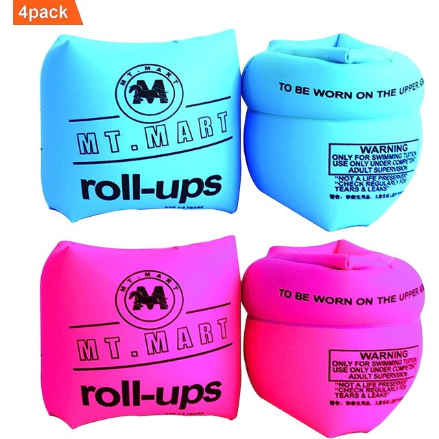 Inflatable Swim Rollup Arm Bands, Kids Arm Floaties,Float Sleeves