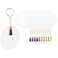 thumbnail image 1 of Unique Bargains Acrylic Keychain Blanks 4 Inch Dia Clear Disc Ornaments Golden Key Chain with Tassel, 10 Set, 1 of 6