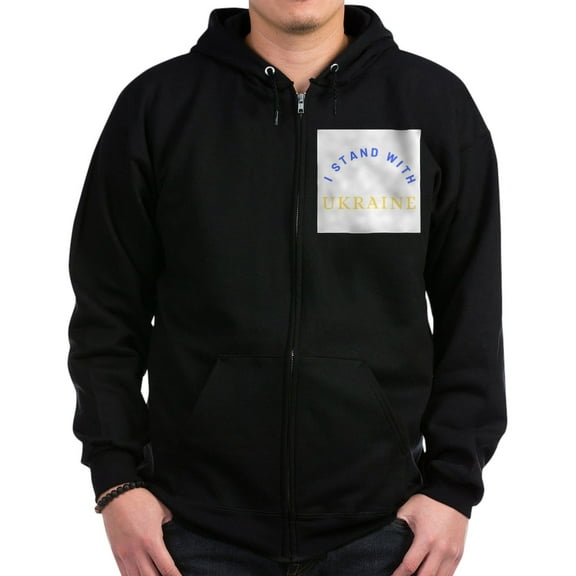 CafePress - Solidarity With UKRAINE Sweatshirt - Zip Hoodie, Classic Hooded Sweatshirt with Metal Zipper
