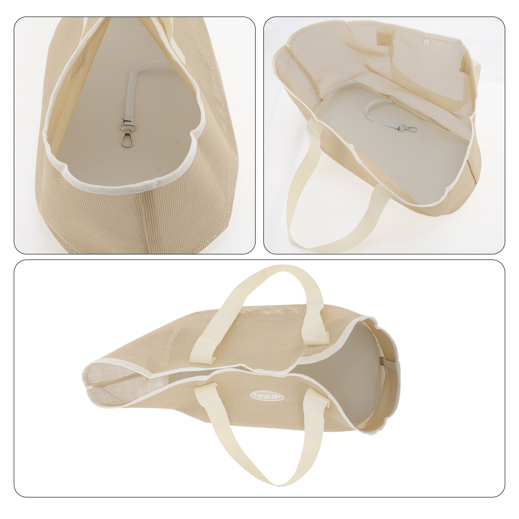 Unique Bargains Foldable Pet Carrier Handbag with Removable Mat Khaki