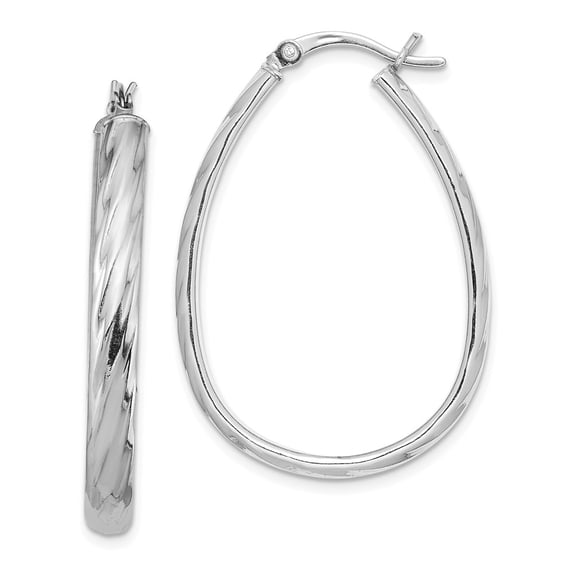 White Sterling Silver Earring Hoop Women'S 34 mm 23