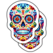 Colorful Sugar Skull Sticker, Day Of The Dead Decor, Stickers , Skukindle Sticker, Stickers For Tablet, College Gift, Scrapbook Stickers, Gratitude Stickers, Quote Stickers