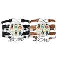 thumbnail image 1 of Traditional Japanese Local Girl Bracelet Hand Strap Leather Rope Wristband Double Set, 1 of 3