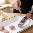 thumbnail image 6 of Stainless Steel Meatball Maker Tube, Manual Meat Portion Dispenser, Handheld Minced Meat Scoop, Home Food Prep Gadget, Non‑Slip Meat Ball Forming Tool, Kitchen Meat Shaper with Auxiliary Spoon, S, 6 of 7
